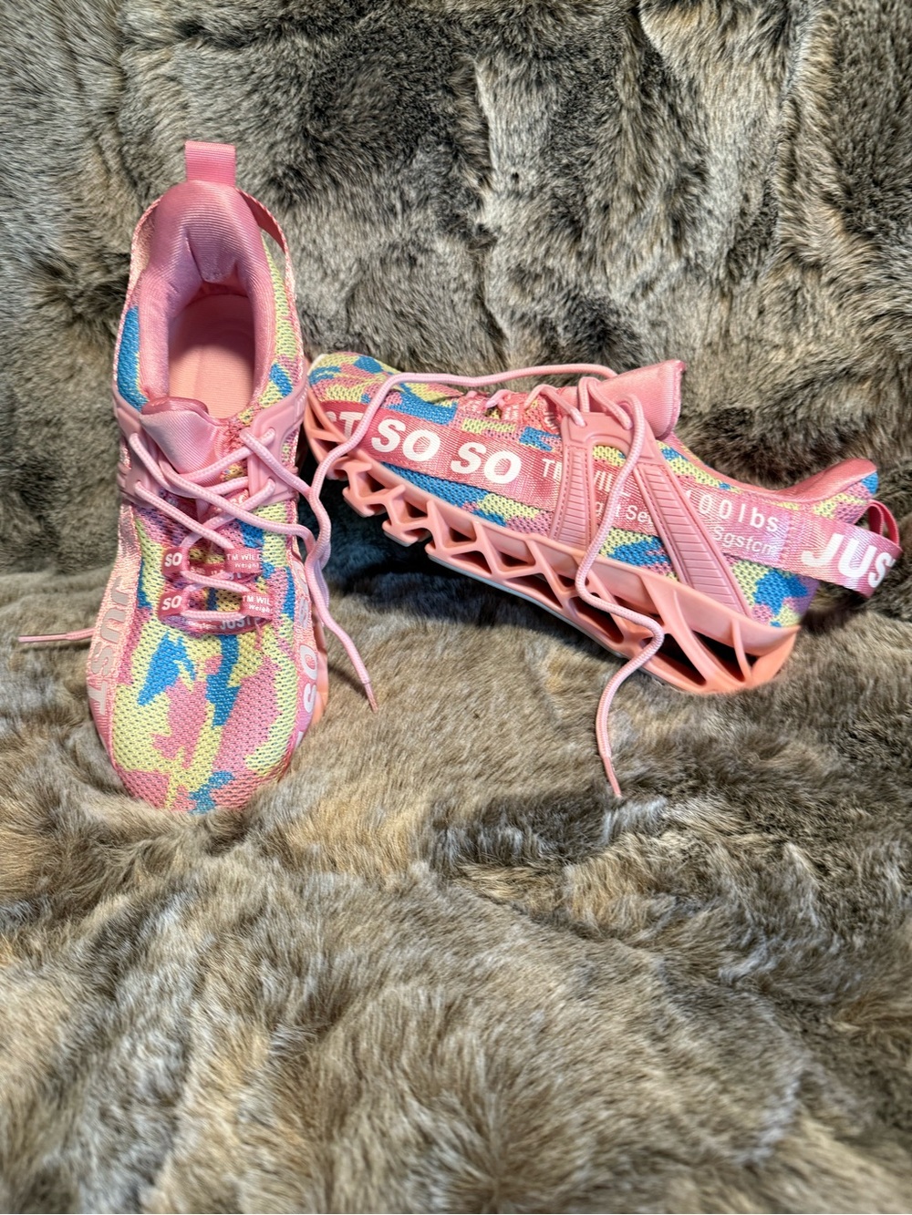 Pink Multi-Color Lightweight Athletic Sneakers